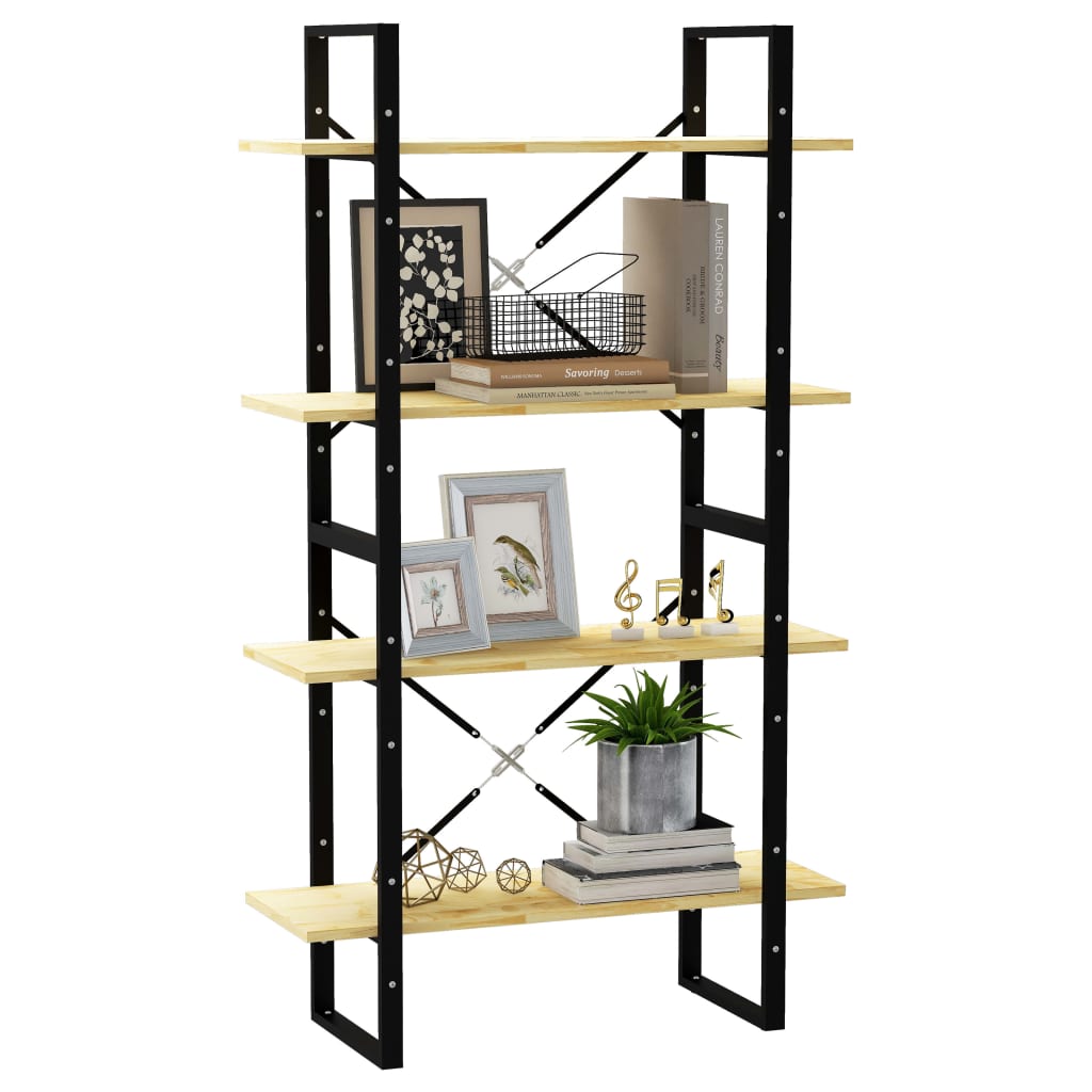 vidaXL 4-Tier Book Cabinet 80x30x140 cm Solid Wood Pine