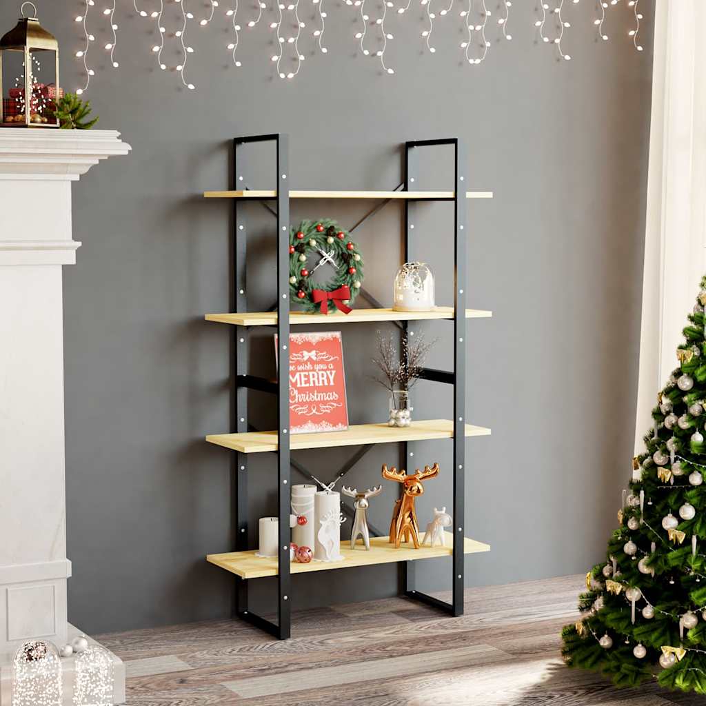 vidaXL 4-Tier Book Cabinet 80x30x140 cm Solid Wood Pine