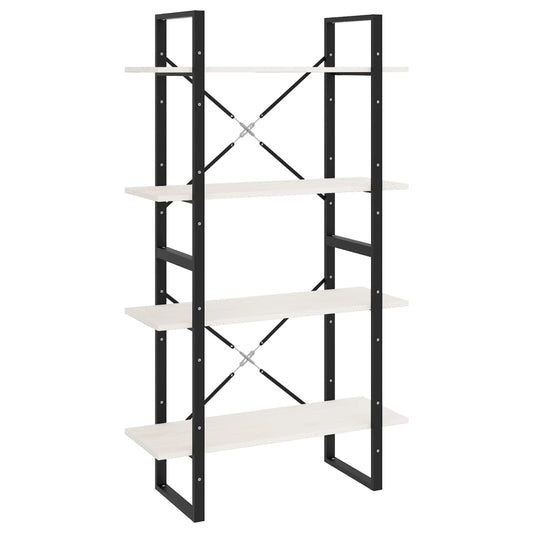 vidaXL 4-Tier Book Cabinet White 80x30x140 cm Solid Pine Wood