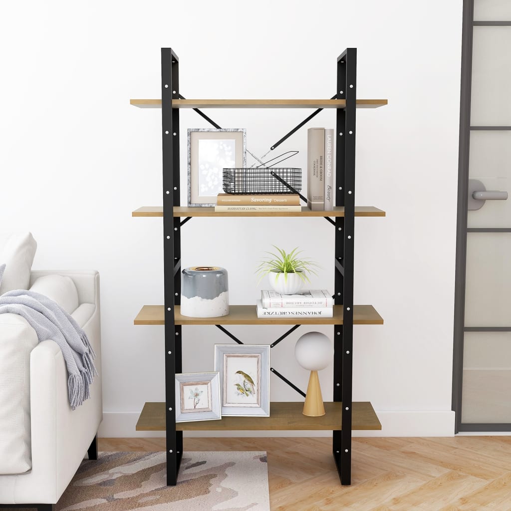 vidaXL 4-Tier Book Cabinet 80x30x140 cm Solid Pine Wood