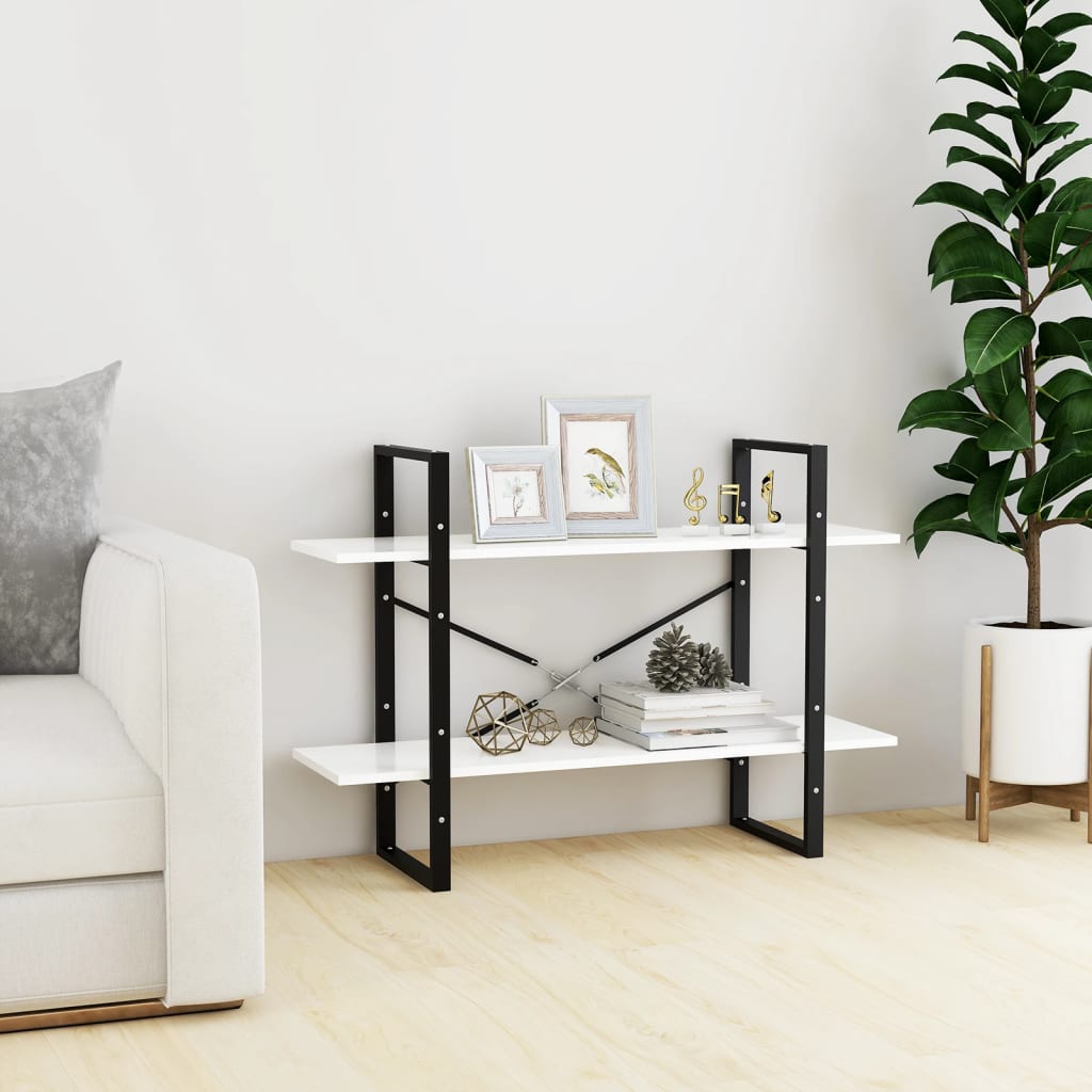 vidaXL 2-Tier Book Cabinet White 100x30x70 cm Engineered Wood