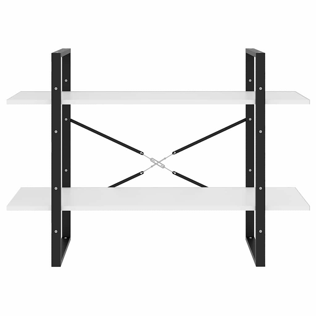 806467 vidaXL 2-Tier Book Cabinet White 100x30x70 cm Engineered Wood