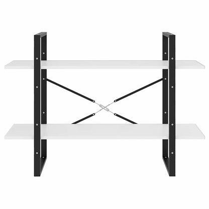 806467 vidaXL 2-Tier Book Cabinet White 100x30x70 cm Engineered Wood