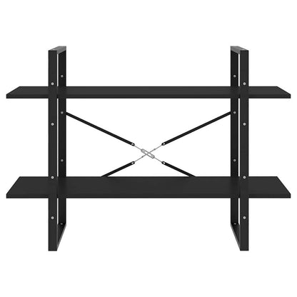 806468 vidaXL 2-Tier Book Cabinet Black 100x30x70 cm Engineered Wood