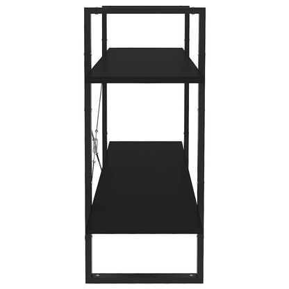 806468 vidaXL 2-Tier Book Cabinet Black 100x30x70 cm Engineered Wood