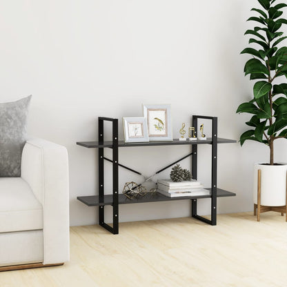 vidaXL 2-Tier Book Cabinet Grey 100x30x70 cm Engineered Wood