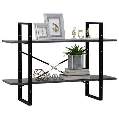 vidaXL 2-Tier Book Cabinet Grey 100x30x70 cm Engineered Wood