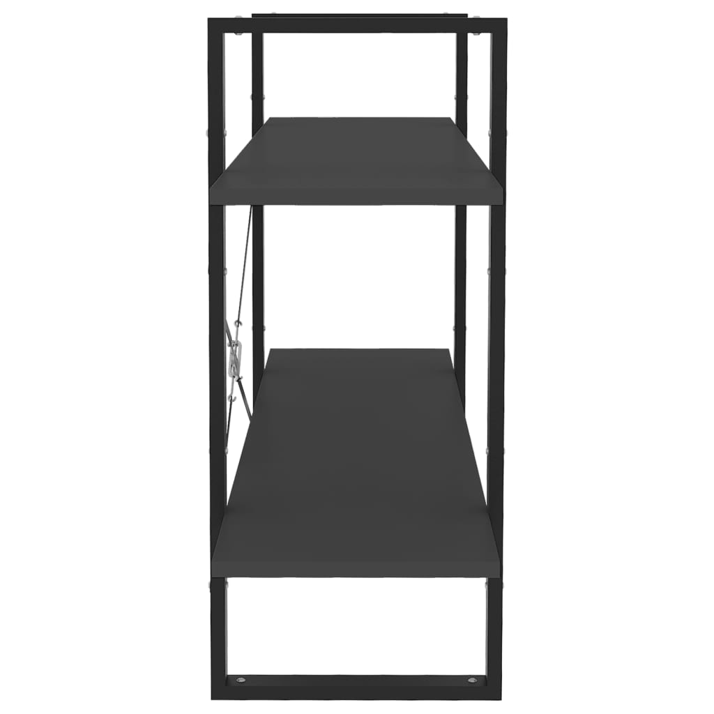 vidaXL 2-Tier Book Cabinet Grey 100x30x70 cm Engineered Wood