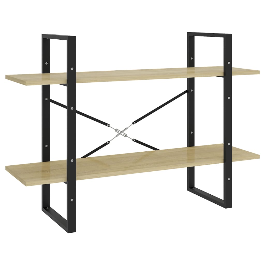 vidaXL 2-Tier Book Cabinet Sonoma Oak 100x30x70 cm Engineered Wood