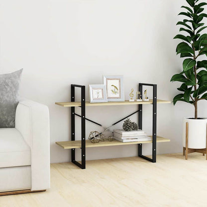806470 vidaXL 2-Tier Book Cabinet Sonoma Oak 100x30x70 cm Engineered Wood
