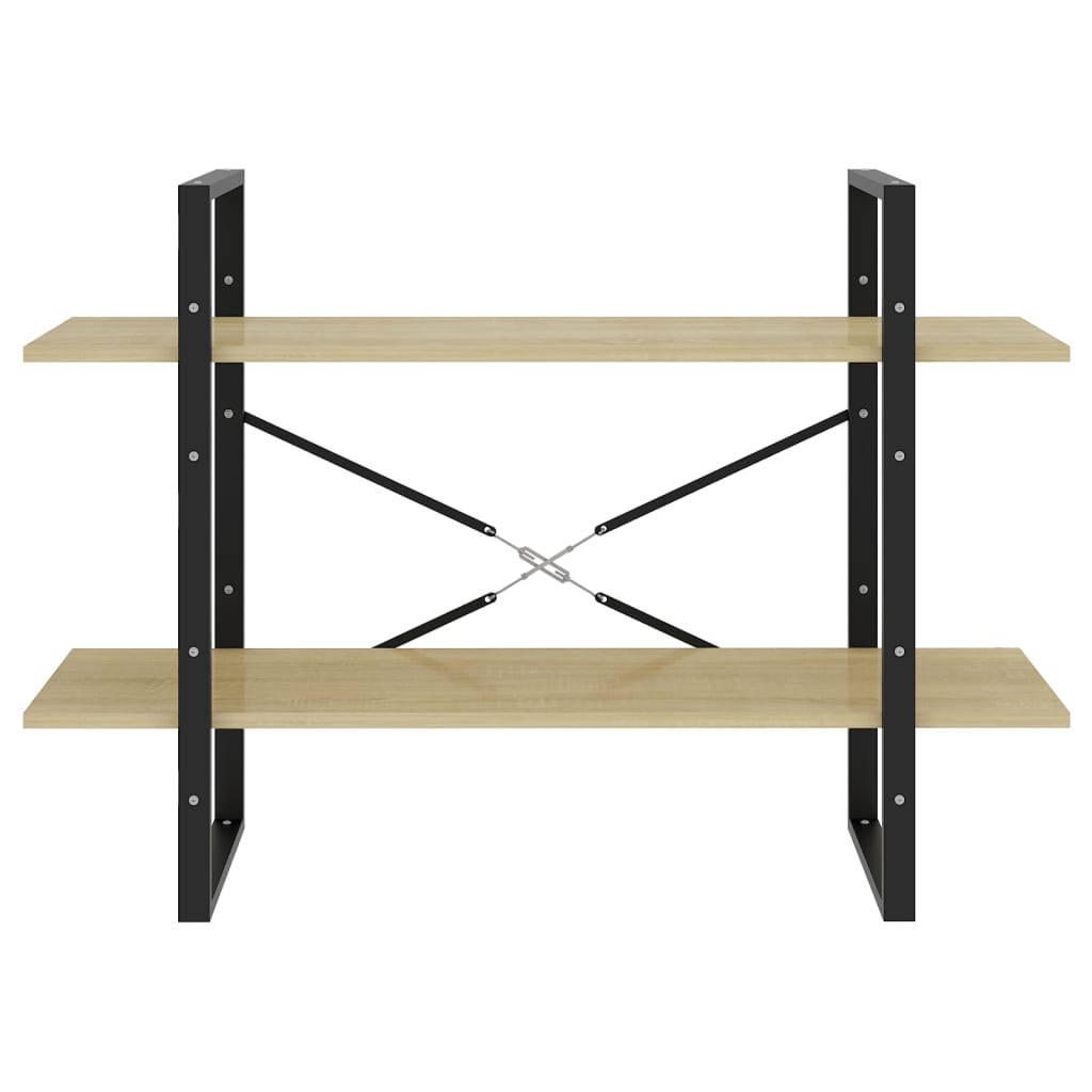 vidaXL 2-Tier Book Cabinet Sonoma Oak 100x30x70 cm Engineered Wood