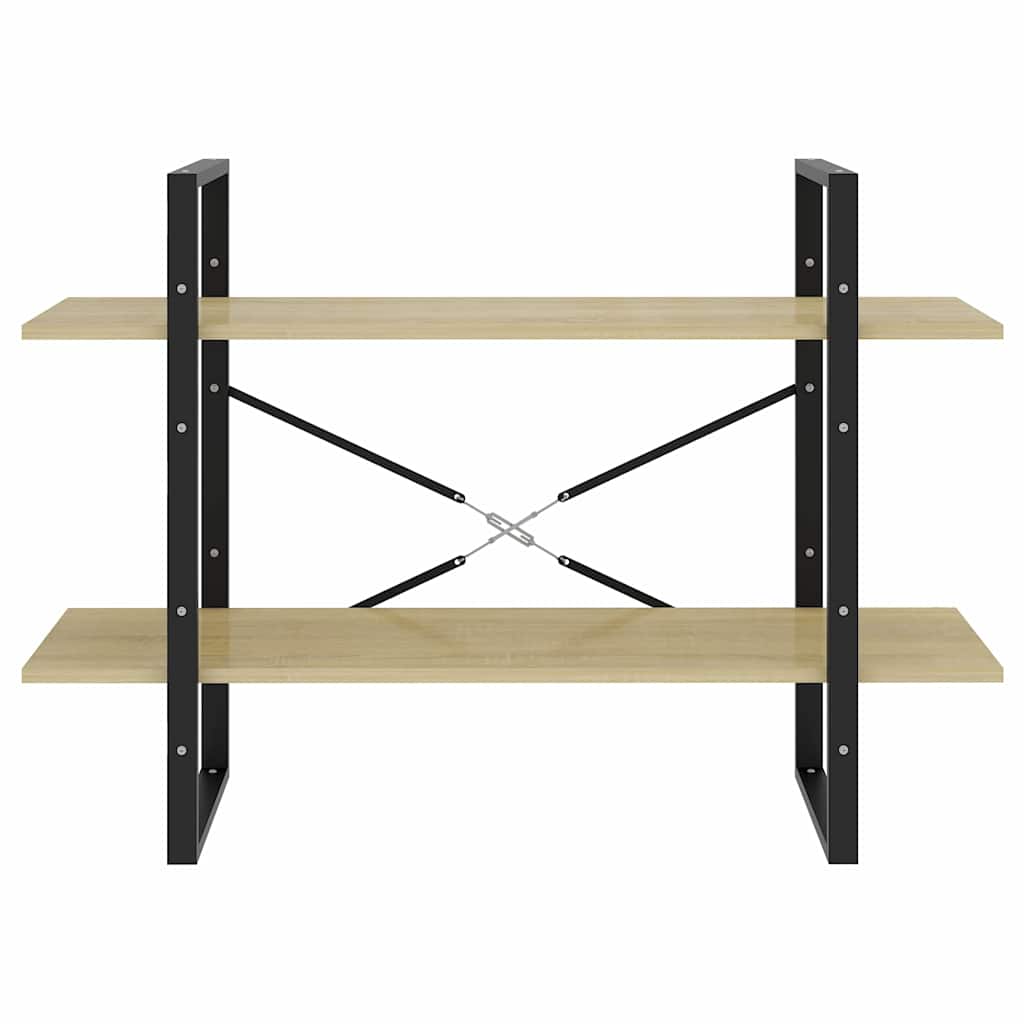 806470 vidaXL 2-Tier Book Cabinet Sonoma Oak 100x30x70 cm Engineered Wood