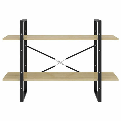 806470 vidaXL 2-Tier Book Cabinet Sonoma Oak 100x30x70 cm Engineered Wood