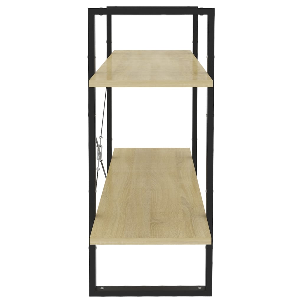 vidaXL 2-Tier Book Cabinet Sonoma Oak 100x30x70 cm Engineered Wood