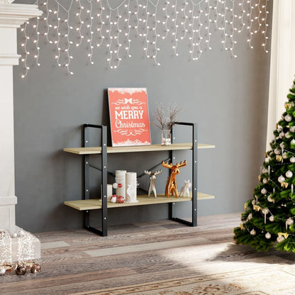 vidaXL 2-Tier Book Cabinet Sonoma Oak 100x30x70 cm Engineered Wood