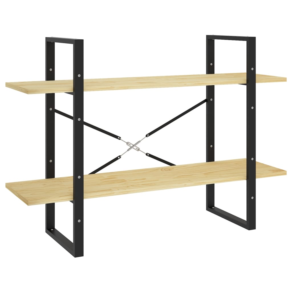 vidaXL 2-Tier Book Cabinet 100x30x70 cm Solid Pine Wood