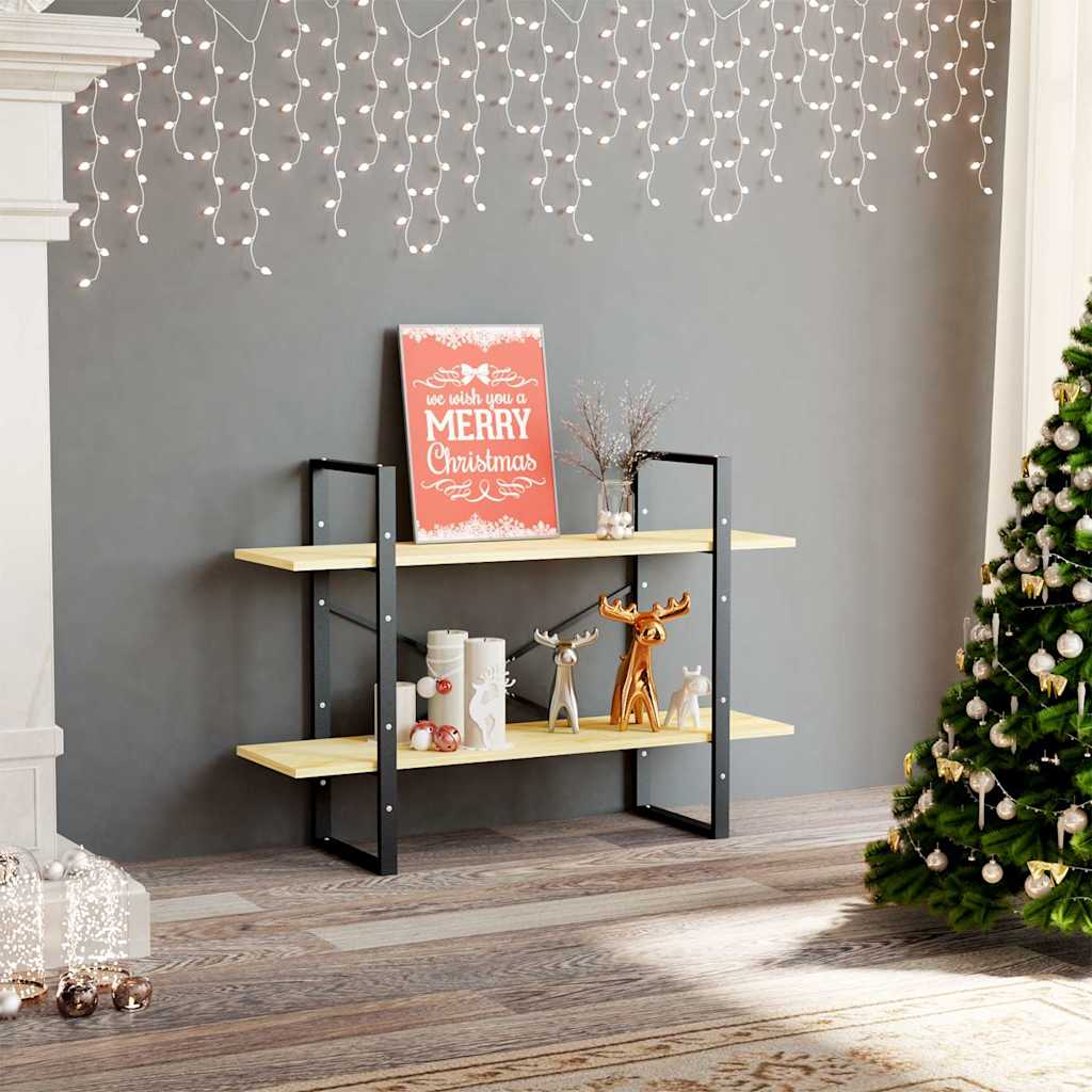 806472 vidaXL 2-Tier Book Cabinet 100x30x70 cm Solid Wood Pine