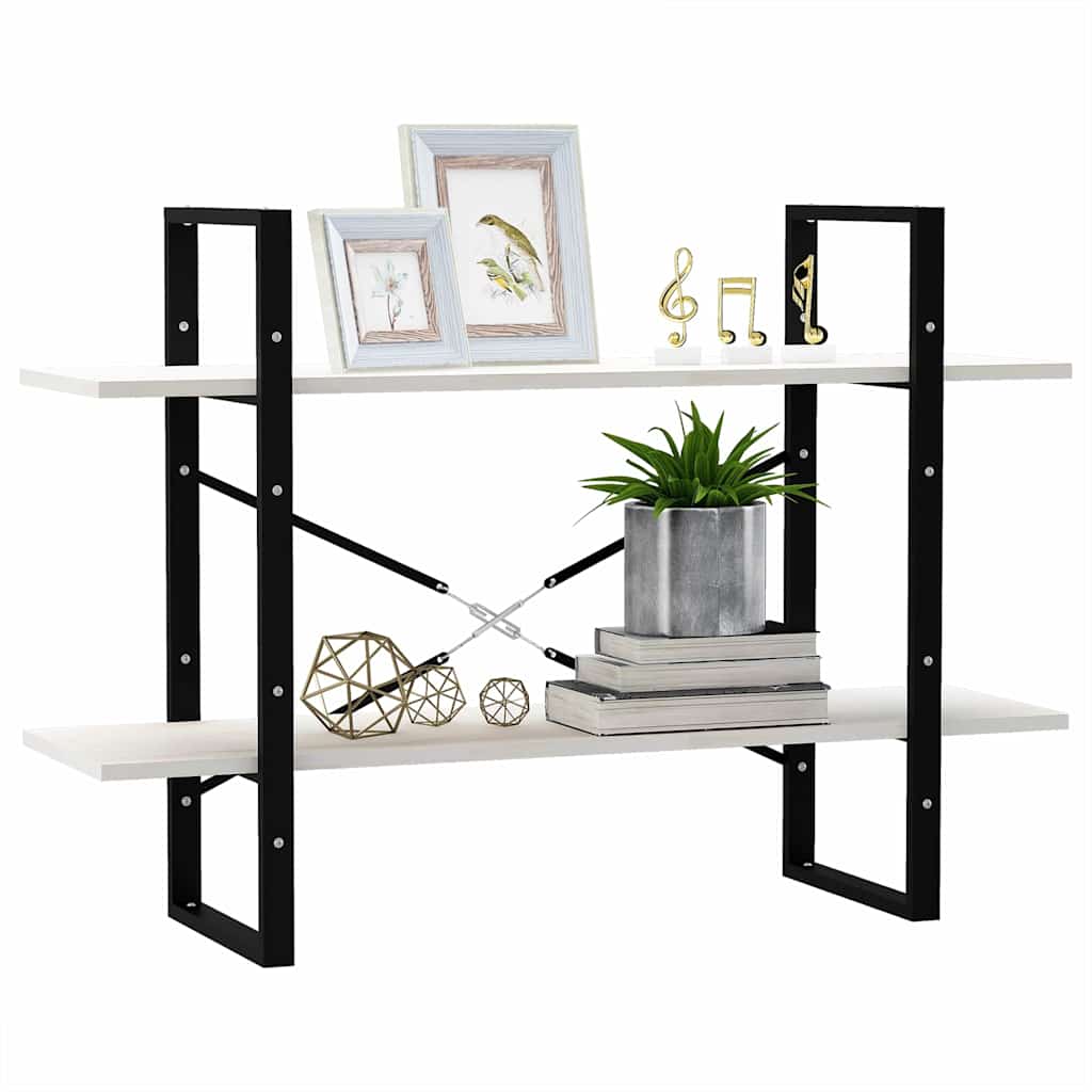 vidaXL 2-Tier Book Cabinet White 100x30x70 cm Solid Wood Pine