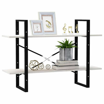 vidaXL 2-Tier Book Cabinet White 100x30x70 cm Solid Wood Pine