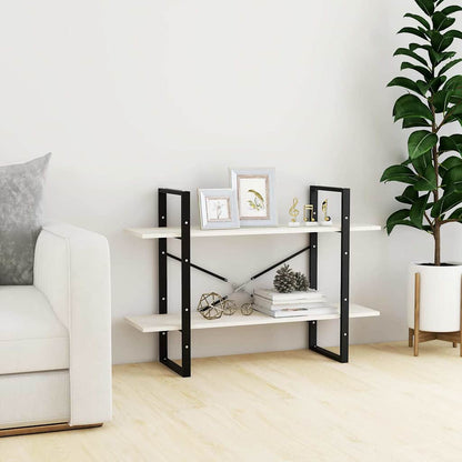 vidaXL 2-Tier Book Cabinet White 100x30x70 cm Solid Wood Pine