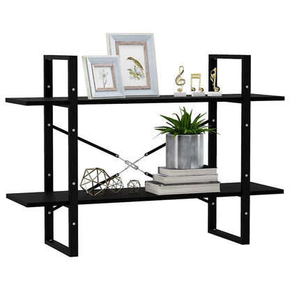 vidaXL 2-Tier Book Cabinet Black 100x30x70 cm Solid Wood Pine