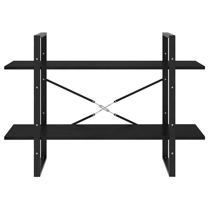 vidaXL 2-Tier Book Cabinet Black 100x30x70 cm Solid Wood Pine