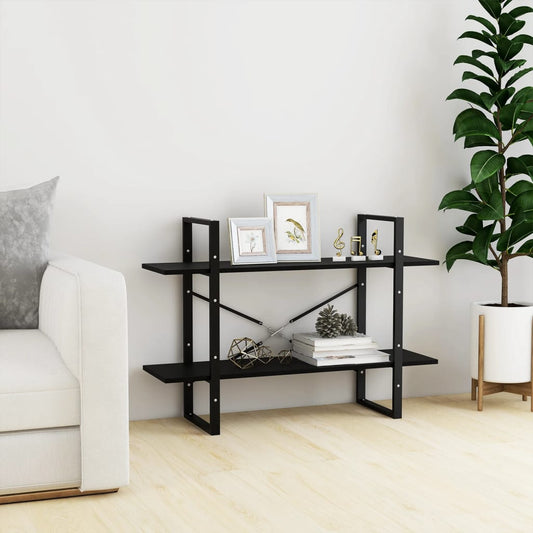 vidaXL 2-Tier Book Cabinet Black 100x30x70 cm Solid Wood Pine