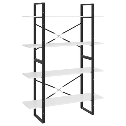 806477 vidaXL 4-Tier Book Cabinet White 100x30x140 cm Engineered Wood