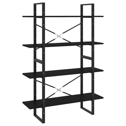 vidaXL Book Cabinet | Black | Engineered wood, Metal | 100x30x140 cm