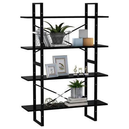 vidaXL Book Cabinet | Black | Engineered wood, Metal | 100x30x140 cm