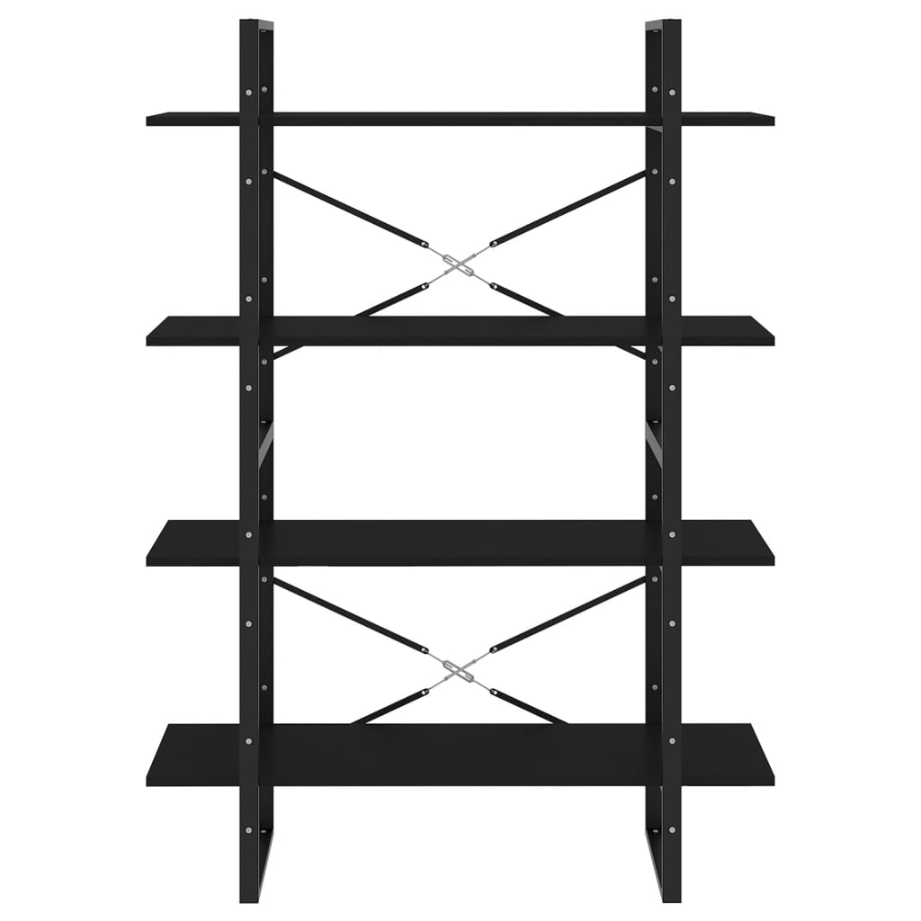 vidaXL Book Cabinet | Black | Engineered wood, Metal | 100x30x140 cm