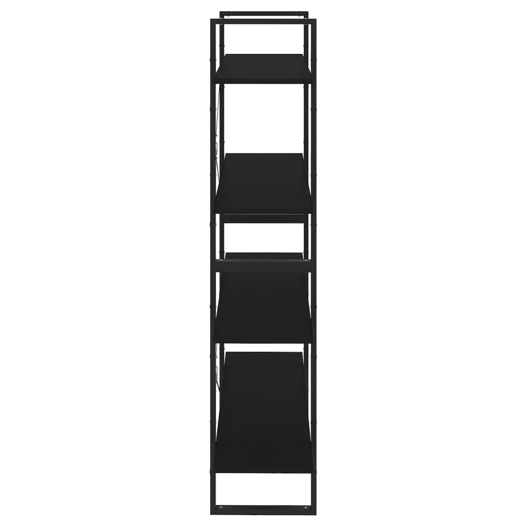 vidaXL Book Cabinet | Black | Engineered wood, Metal | 100x30x140 cm