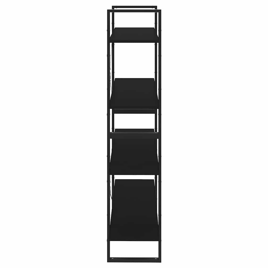 806478 vidaXL 4-Tier Book Cabinet Black 100x30x140 cm Engineered Wood