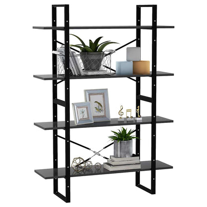 806479 vidaXL 4-Tier Book Cabinet Grey 100x30x140 cm Engineered Wood