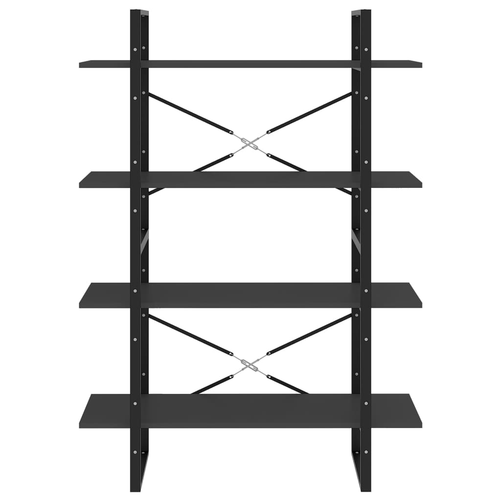 vidaXL 4-Tier Book Cabinet Grey 100x30x140 cm Engineered Wood