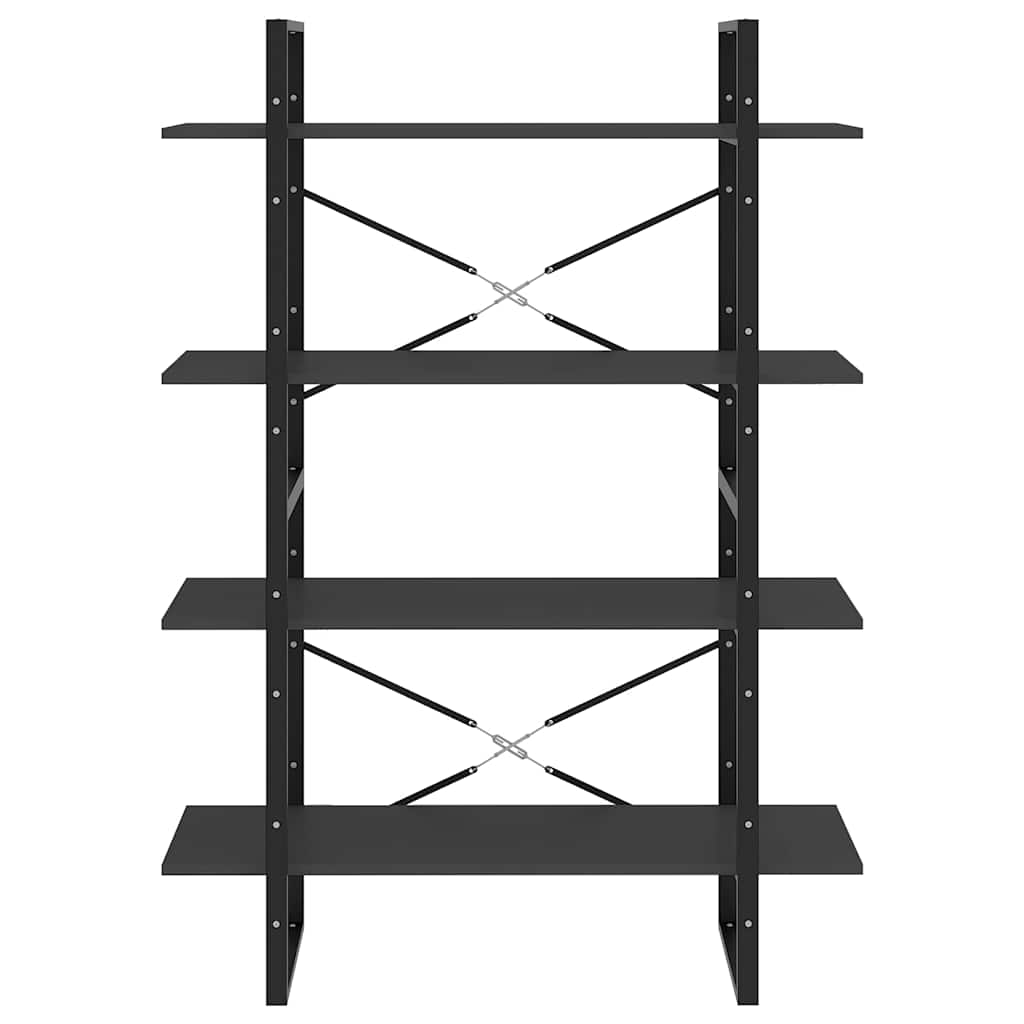 806479 vidaXL 4-Tier Book Cabinet Grey 100x30x140 cm Engineered Wood