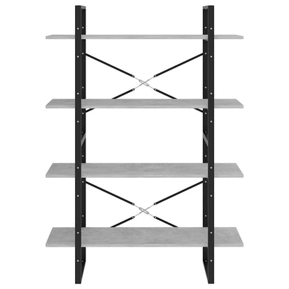 806481 vidaXL 4-Tier Book Cabinet Concrete Grey 100x30x140 cm Engineered Wood