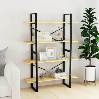 vidaXL 4-Tier Book Cabinet 100x30x140 cm Solid Wood Pine