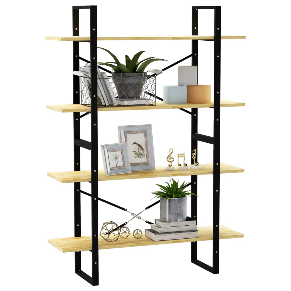 vidaXL 4-Tier Book Cabinet 100x30x140 cm Solid Pine Wood