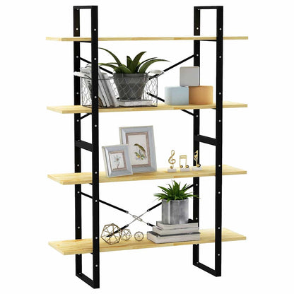 vidaXL 4-Tier Book Cabinet 100x30x140 cm Solid Wood Pine