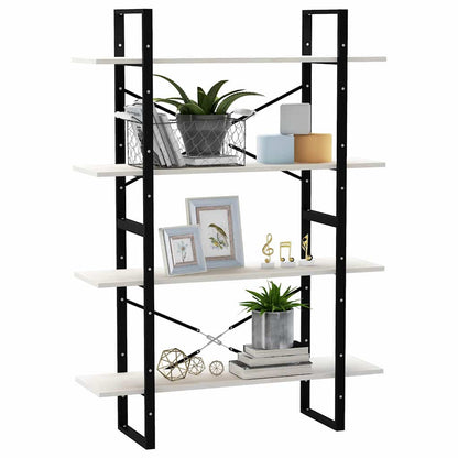 vidaXL 4-Tier Book Cabinet White 100x30x140 cm Solid Wood Pine