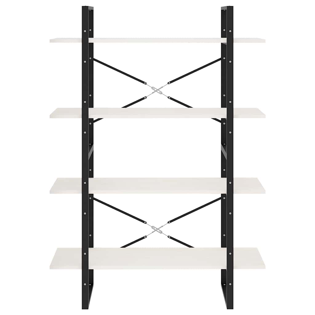 vidaXL 4-Tier Book Cabinet White 100x30x140 cm Solid Wood Pine