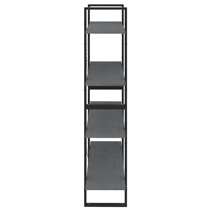 vidaXL 4-Tier Book Cabinet Grey 100x30x140 cm Solid Wood Pine