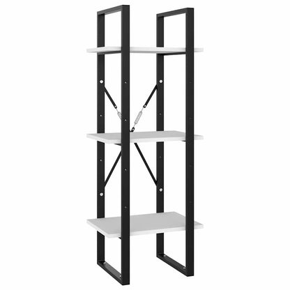 806487 vidaXL 3-Tier Book Cabinet White 40x30x105 cm Engineered Wood
