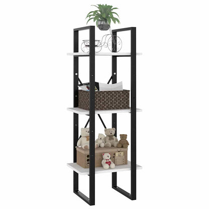 806487 vidaXL 3-Tier Book Cabinet White 40x30x105 cm Engineered Wood
