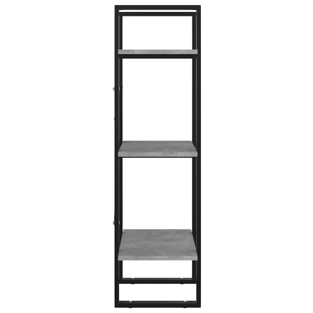 806491 vidaXL 3-Tier Book Cabinet Concrete Grey 40x30x105 cm Engineered Wood