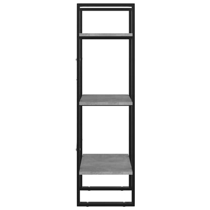 806491 vidaXL 3-Tier Book Cabinet Concrete Grey 40x30x105 cm Engineered Wood