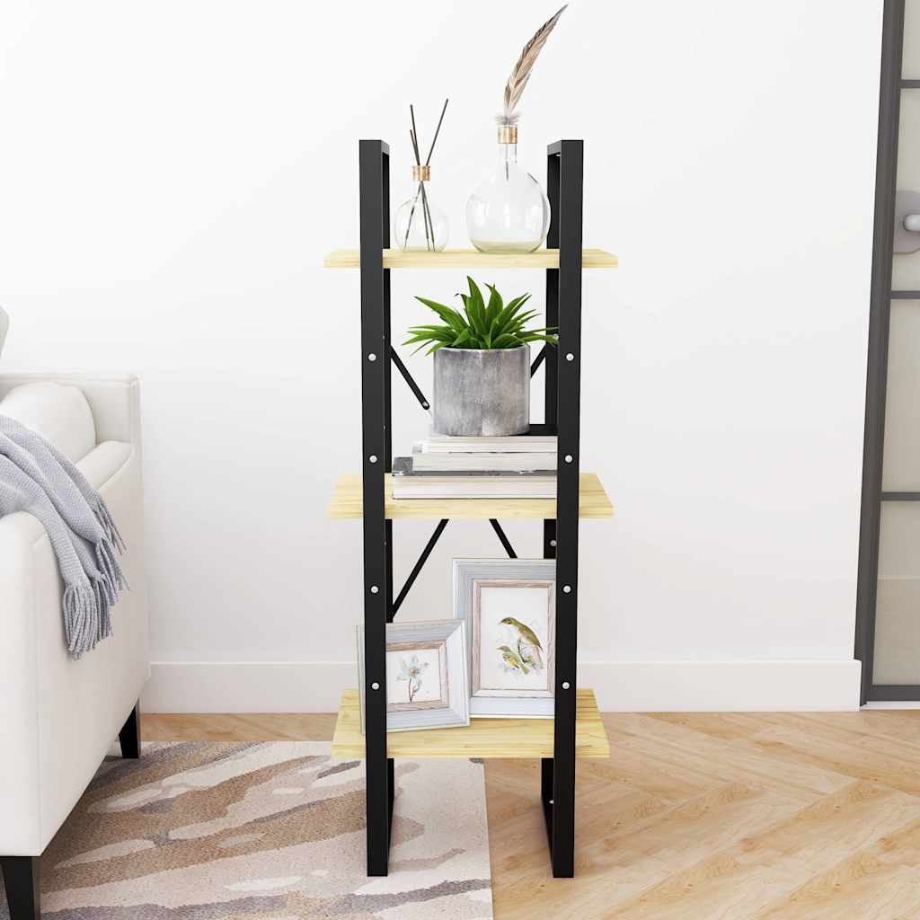 806492 vidaXL 3-Tier Book Cabinet 40x30x105 cm Solid Wood Pine