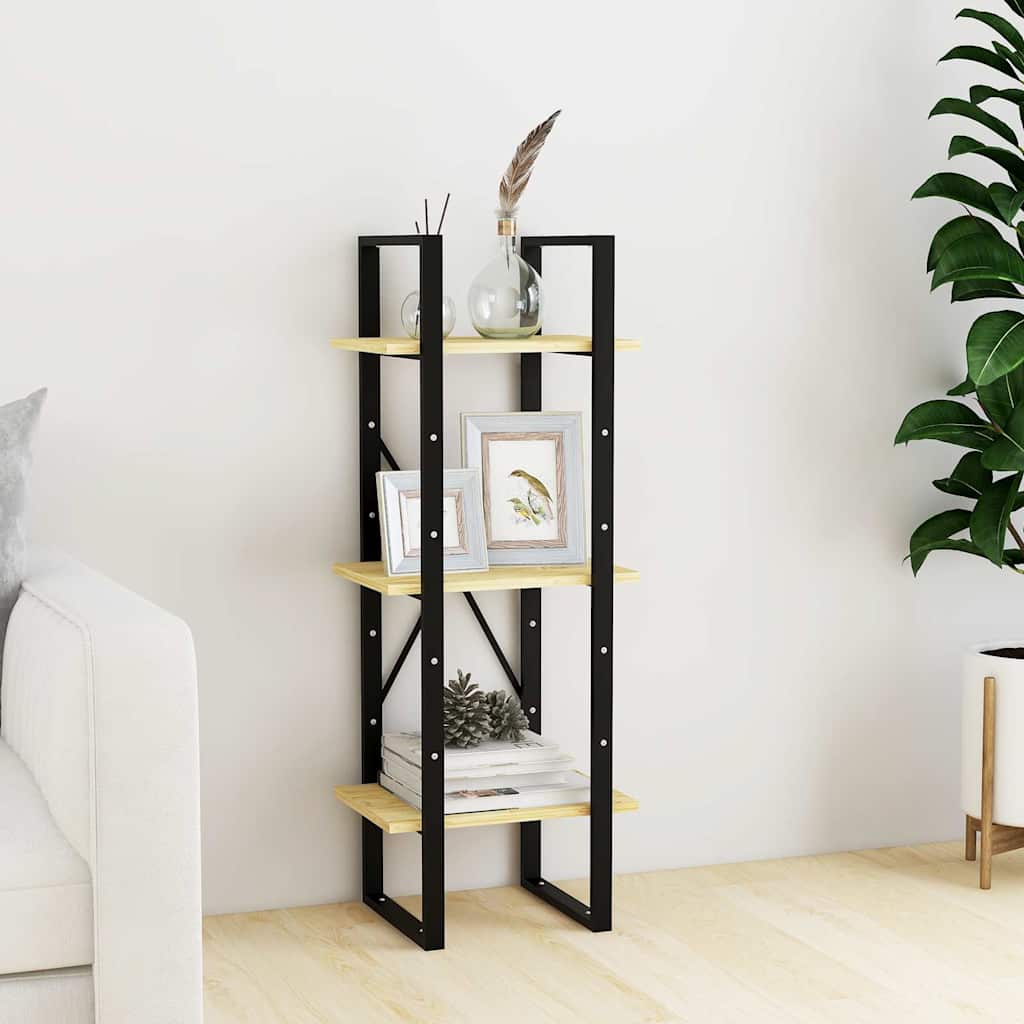 806492 vidaXL 3-Tier Book Cabinet 40x30x105 cm Solid Wood Pine