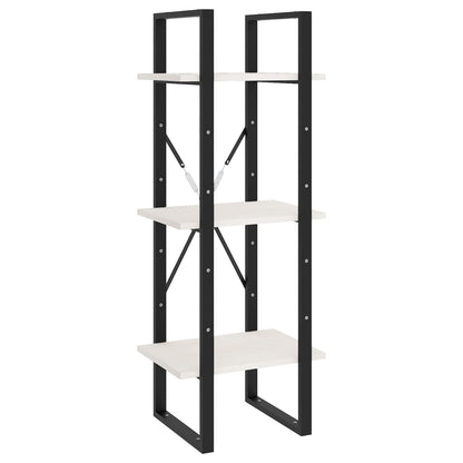 vidaXL 3-Tier Book Cabinet White 40x30x105 cm Solid Pinewood